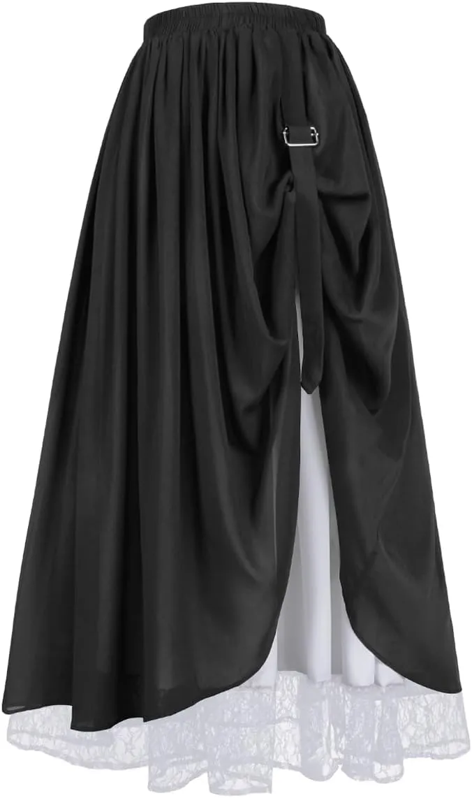 Women Medieval Skirt Renaissance Skirt Darkness Maxi Long Skirt Floor Length Skirts