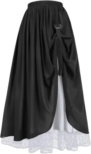 Women Medieval Skirt Renaissance Skirt Darkness Maxi Long Skirt Floor Length Skirts