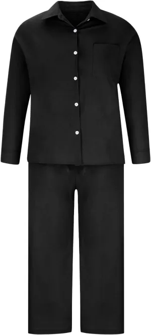Womens 2 Piece Cotton Linen Sets Plus Size Lounge Outfits Long Shirts Plus Size Long Pants Tracksuit Sweatsuits