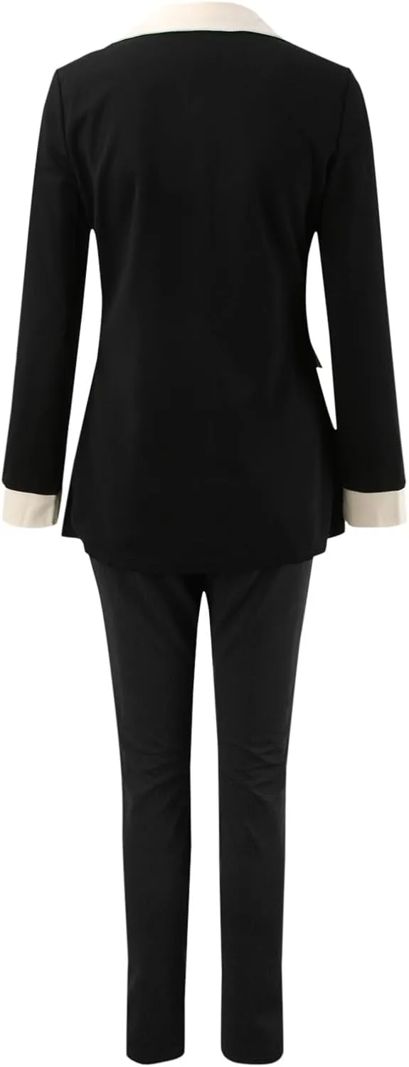 Women's 2024 Spring Fashion Outfits 2 Piece Office Lady Suit Set Work Blazer Jacket and Pant