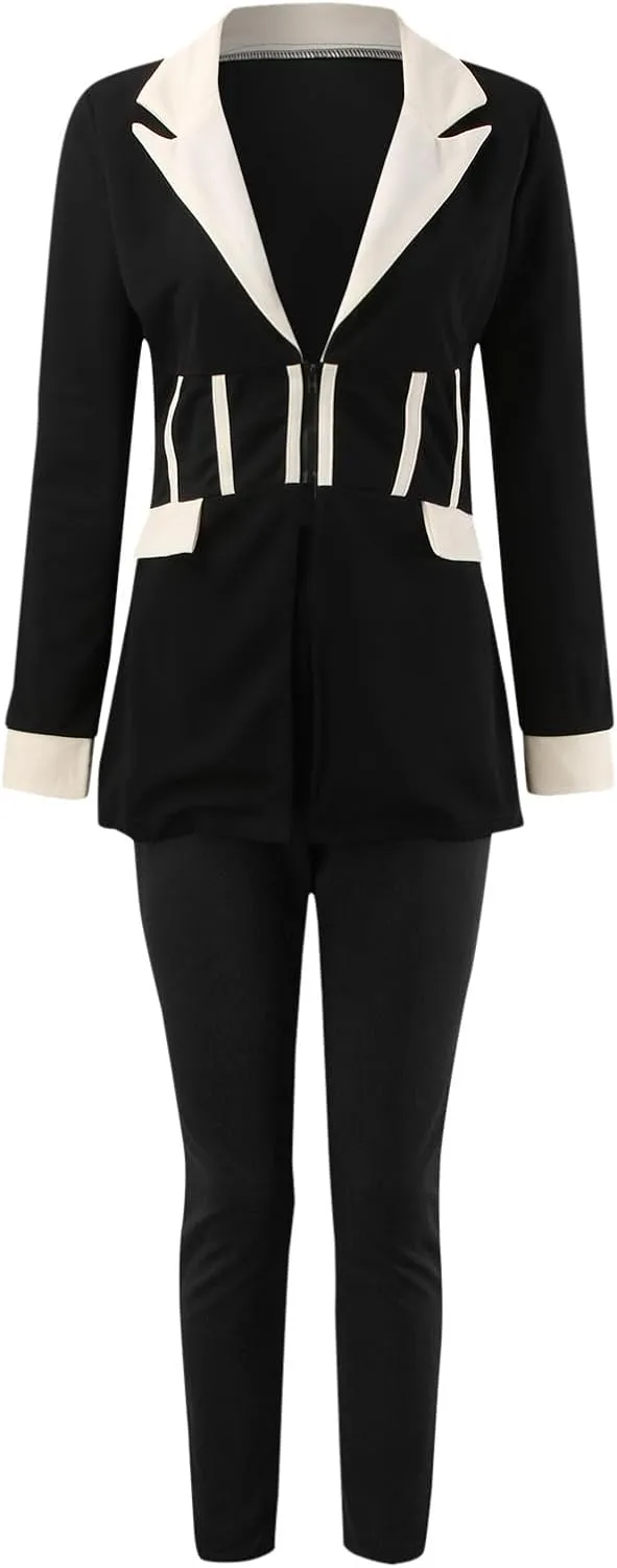 Women's 2024 Spring Fashion Outfits 2 Piece Office Lady Suit Set Work Blazer Jacket and Pant