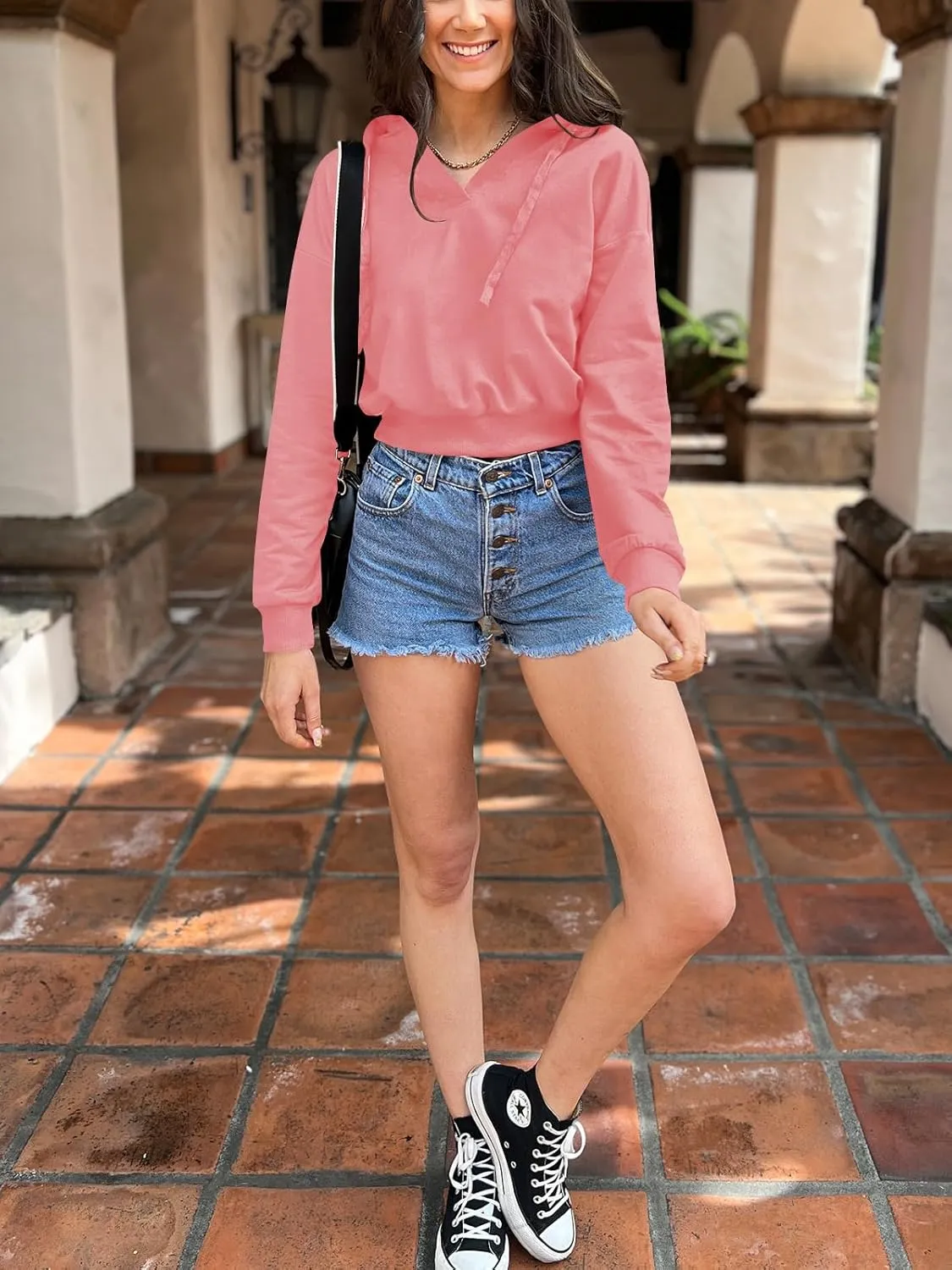 Womens Cropped Hoodie Crop Top Sweatshirts for Women Cropped Sweater