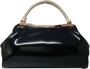 Womens Glossy Patent Leather Clutch Handbag Designer Luxury Tote Shoulder Bag Large Wedding Evening Purses