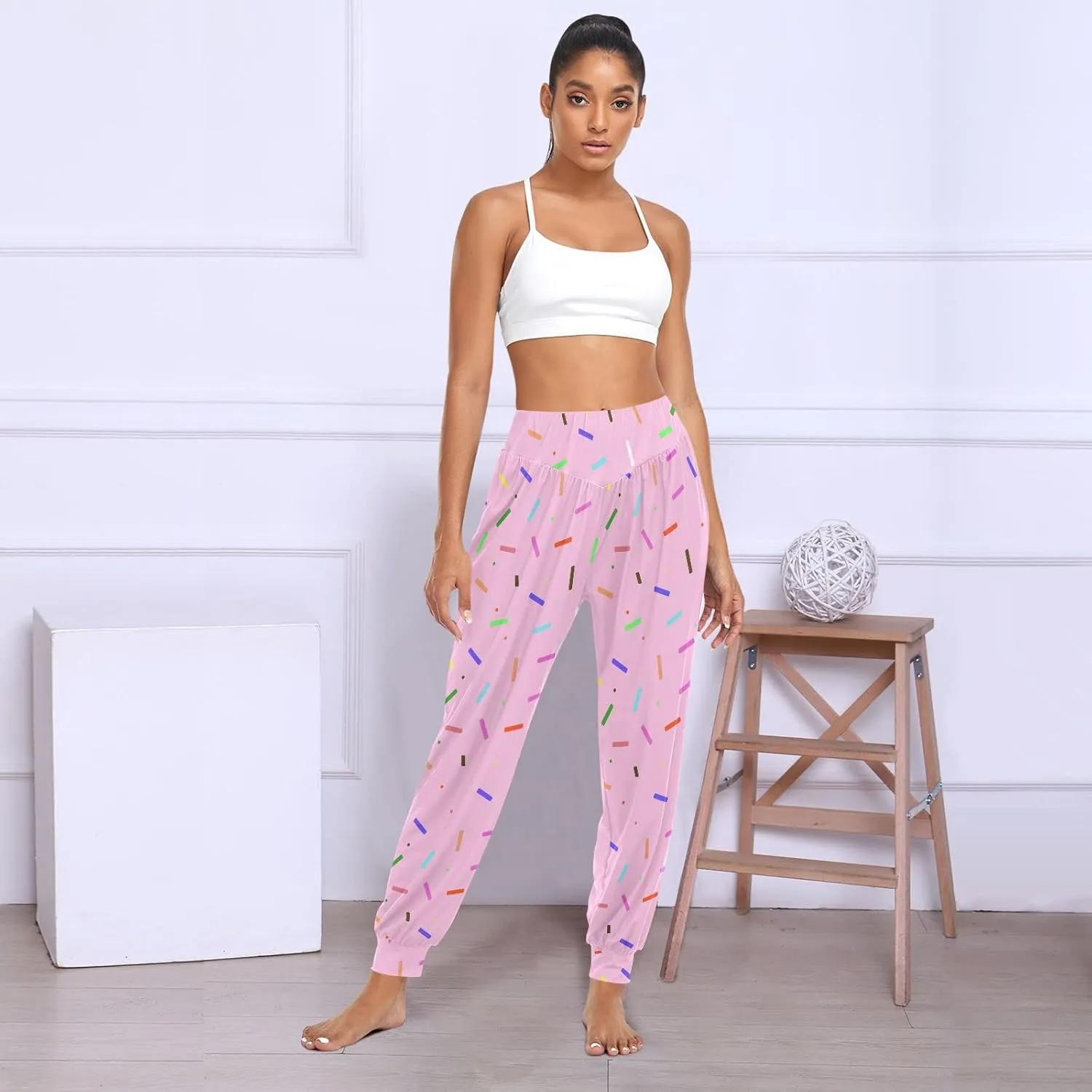 Women's Harem Pants High Waist Yoga Boho Trousers Bohemian Beach Pants