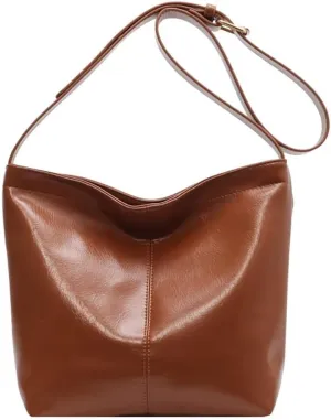 Womens Leather Shoulder Bag Tote Purse Designer Handbag Stylish Hobo Bag Vintage Top Handle Satchel for Work Travel