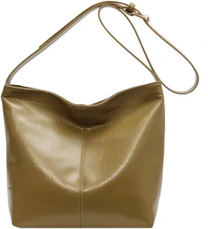 Womens Leather Shoulder Bag Tote Purse Designer Handbag Stylish Hobo Bag Vintage Top Handle Satchel for Work Travel