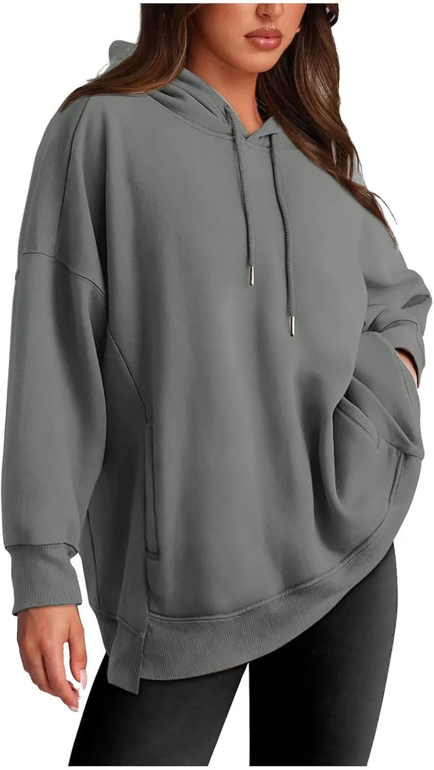 Women's Oversize Hoodies Fleece Long Sleeve Shirts Drawstring Pullover Tops Fall Casual Sweatshirts with Pocket