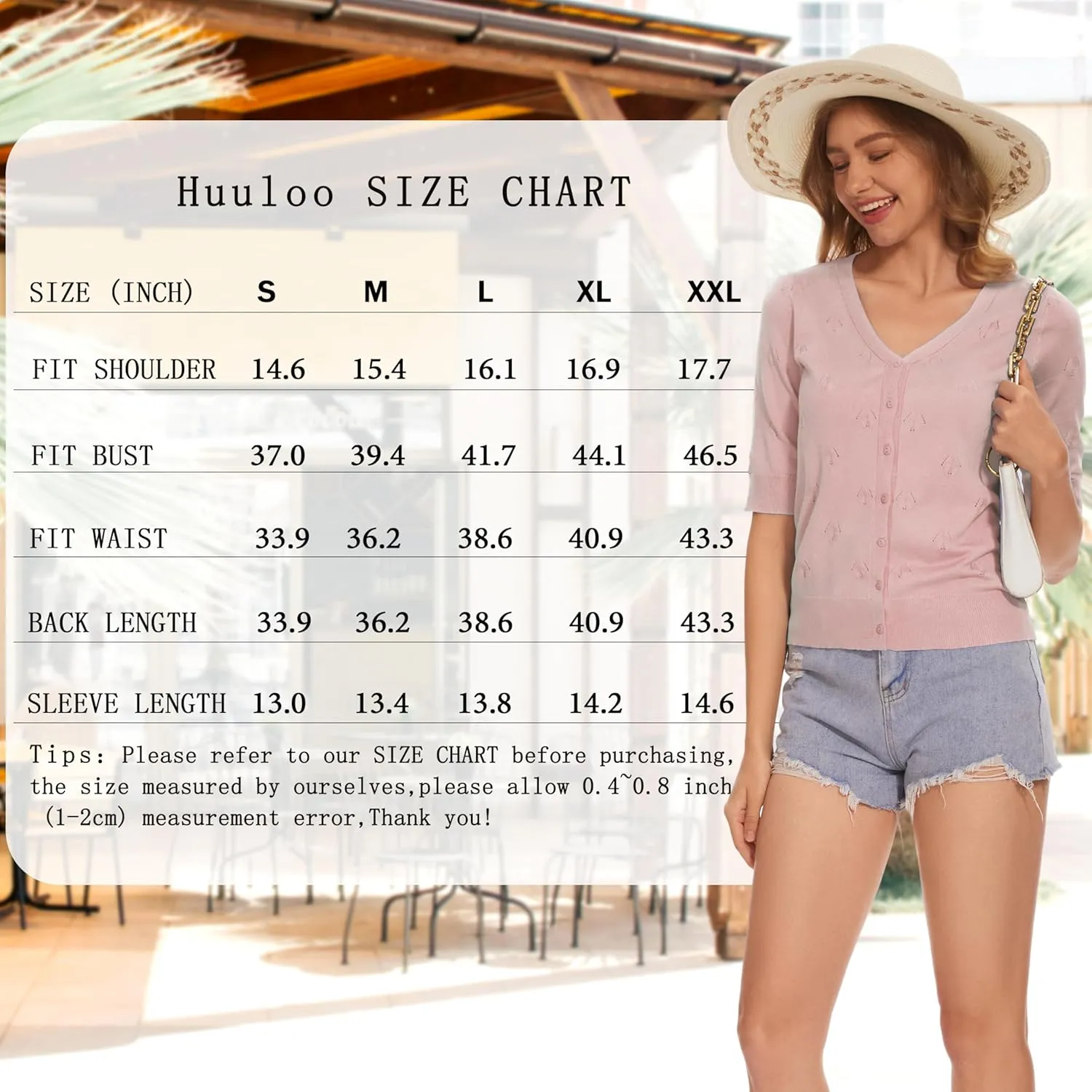 Women's Short Sleeve V Neck Shrugs Button Down Knit Cropped Cardigan Sweater Tops