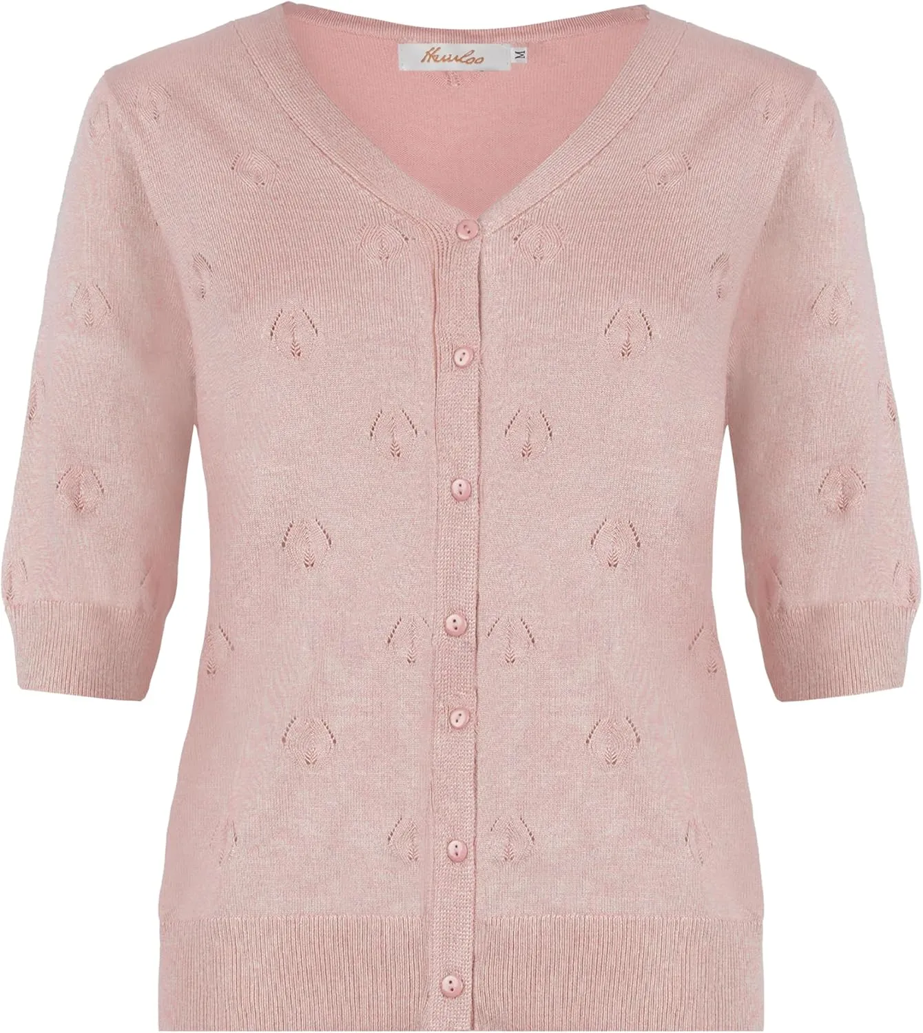 Women's Short Sleeve V Neck Shrugs Button Down Knit Cropped Cardigan Sweater Tops