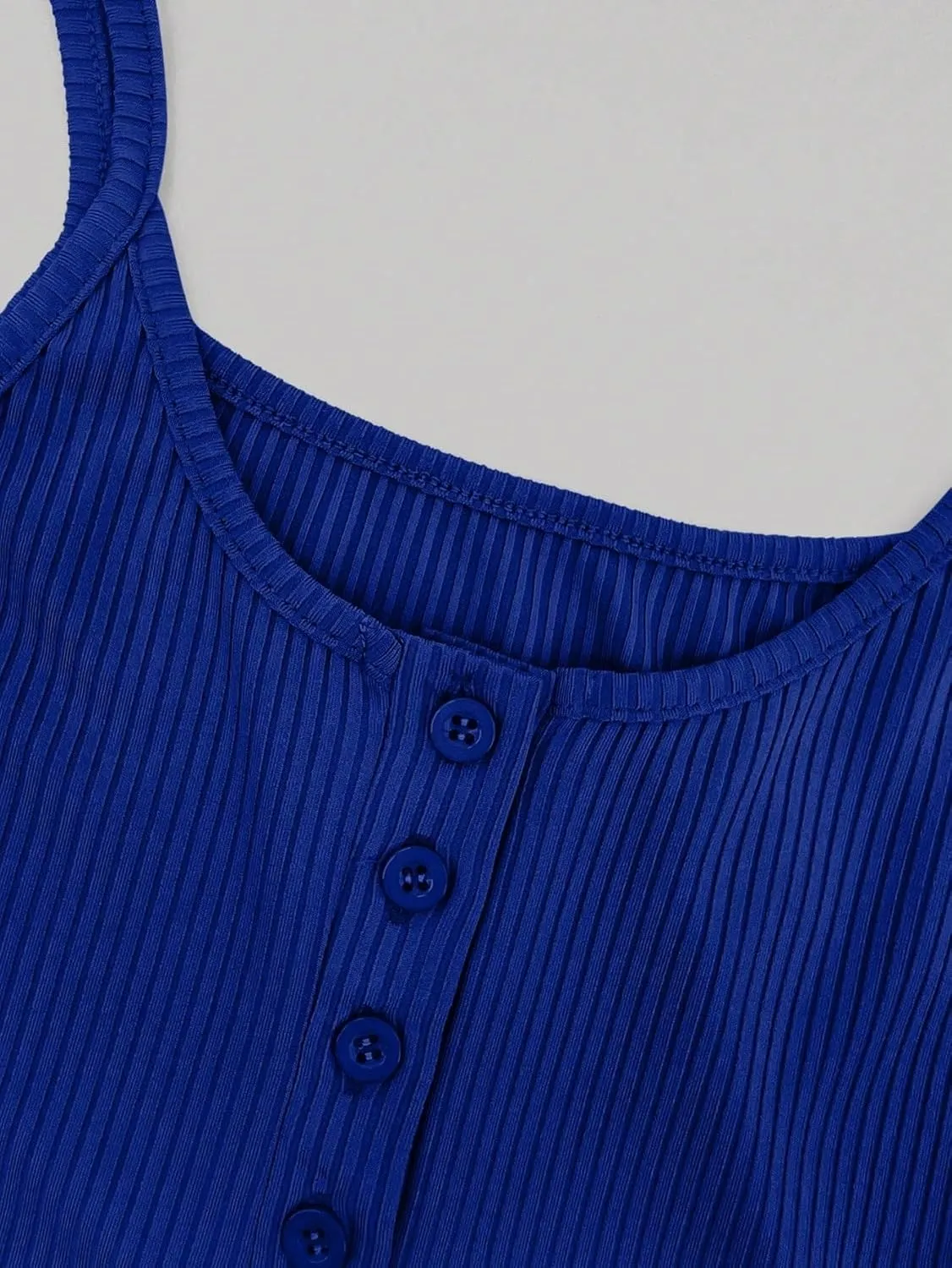 Womens Sleeveless Camisole Tank Tops Blouse Slimming Spaghetti Strap Casual Button Camisole