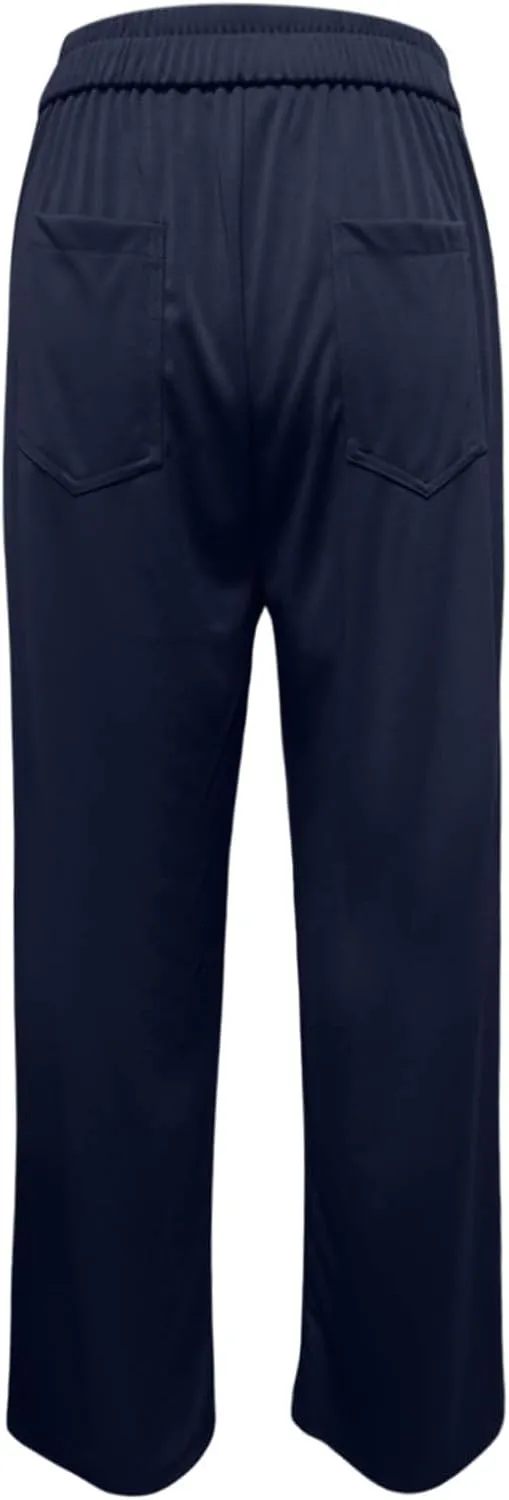 Women's Spring 2025 Dress Pants High Waist Straight Leg Pants Button Down Bottoms Work Pants Trousers with Pockets