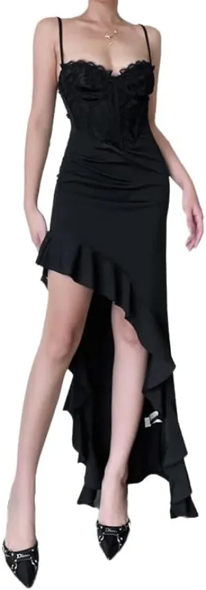 Women's Temperament Dress, Casual and Sexy Strapless Printed Long Skirt