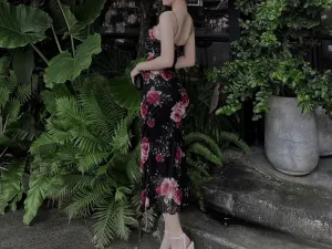 Women's Temperament Slit Long Skirt Sexy Lace A-List Dress