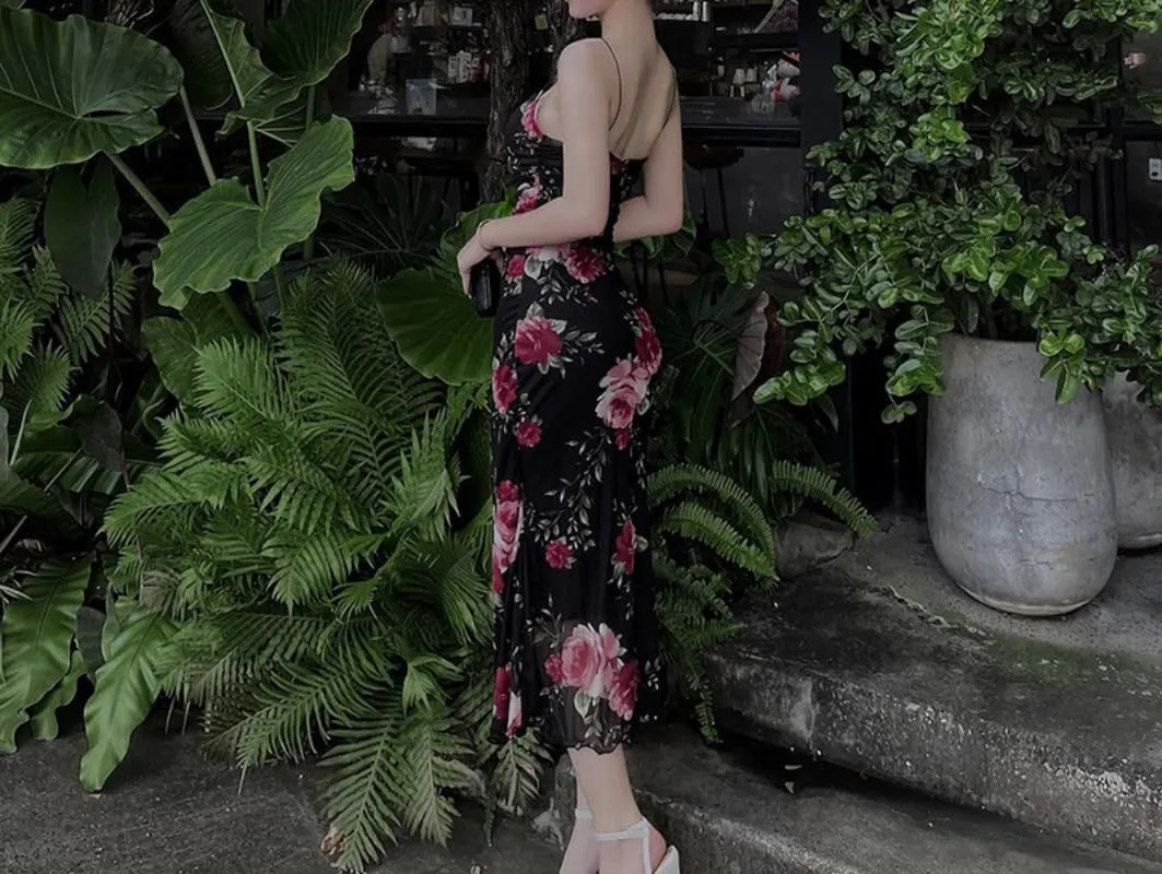 Women's Temperament Slit Long Skirt Sexy Lace A-List Dress