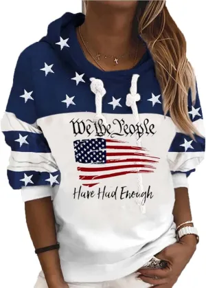 Women's USA Flag blessed Sweatshirt,Casual Striped Print Pullover Zip American Patriotic Pullover Sweater