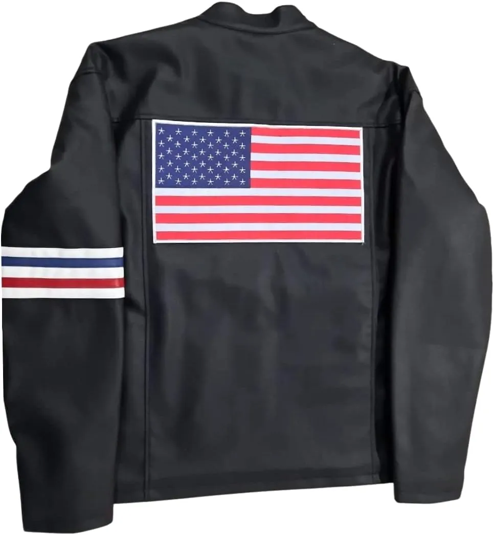 Wyatt Williams American Flag Faux Leather Jacket