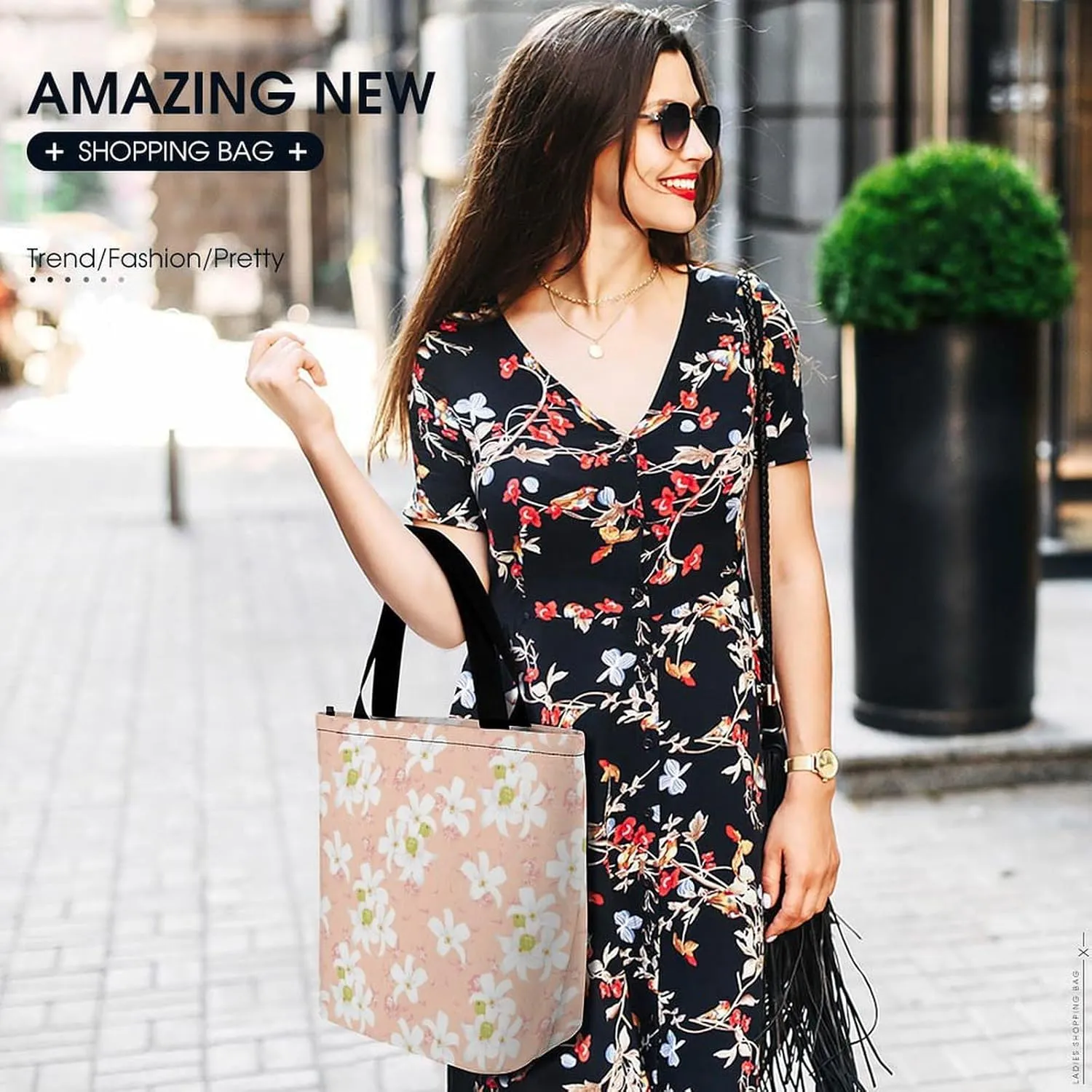 Yellow Pink Orchid Flowers Hobo Handbags With Zipper Women's Tote Handbags