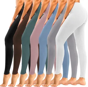 yeuG 7 Pack High Waisted Leggings for Women Tummy Control Soft Workout Yoga Pants Full Length & Capri