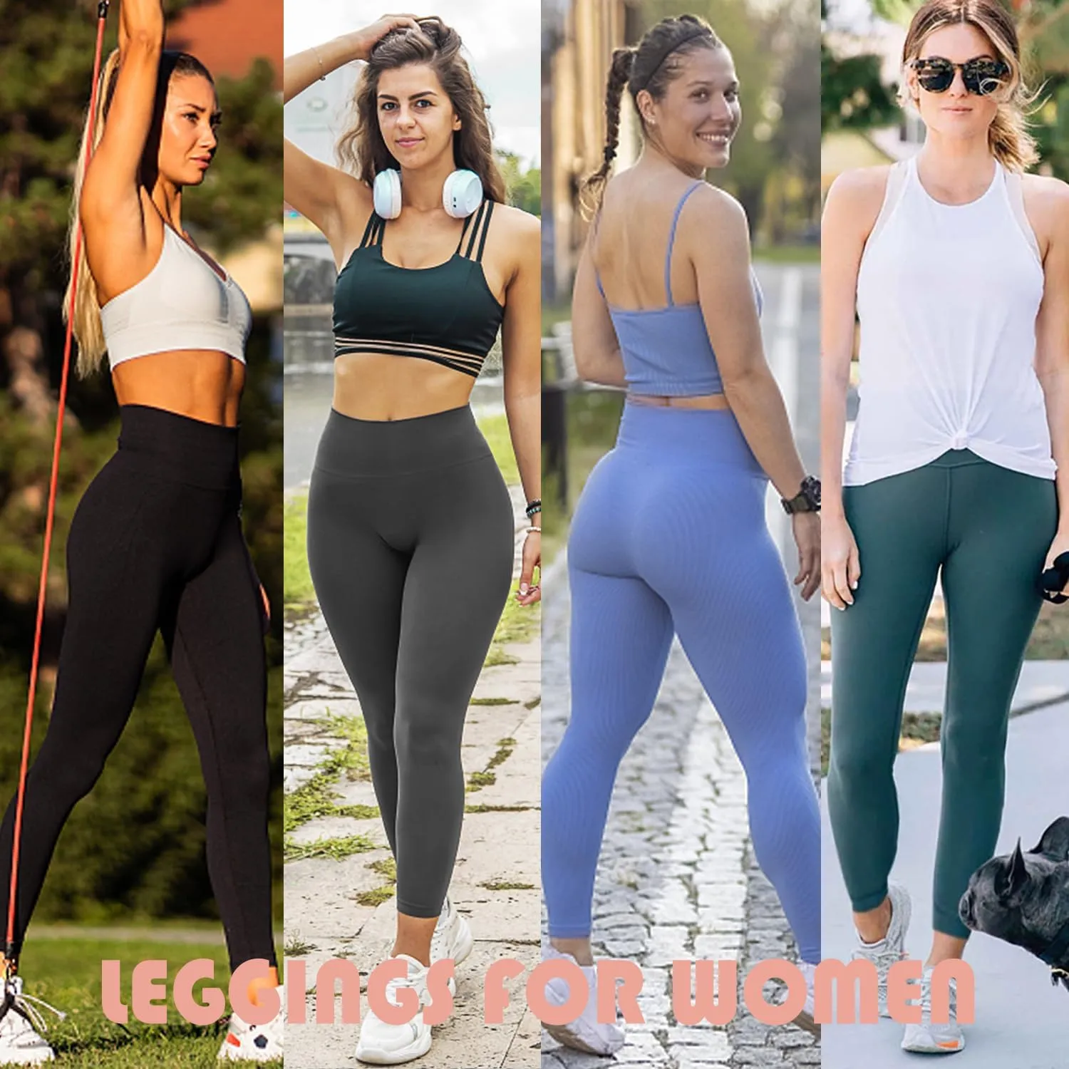 yeuG 7 Pack High Waisted Leggings for Women Tummy Control Soft Workout Yoga Pants Full Length & Capri