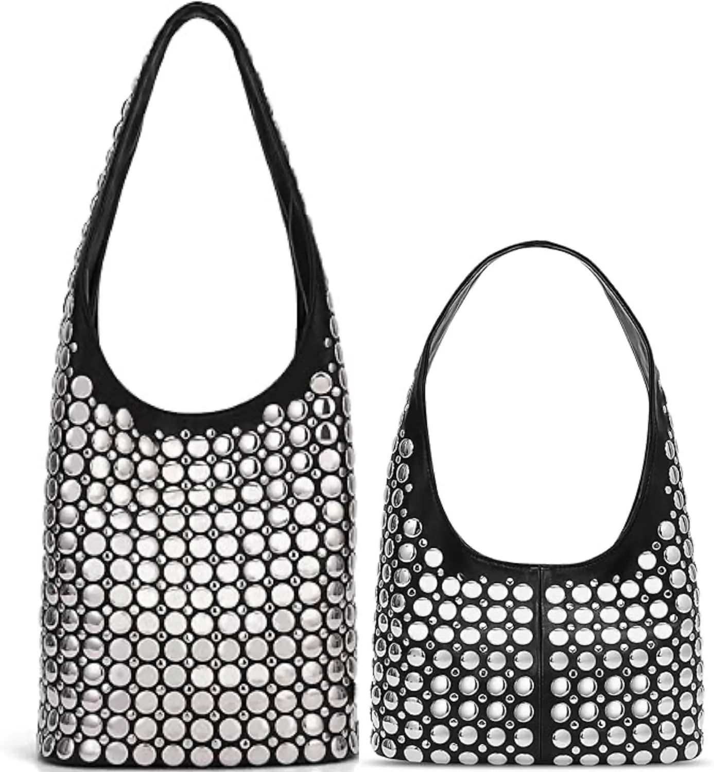 YFGBCX Black Vegan Leather Tote Bag   Black Vegan Leather Hobo Bag