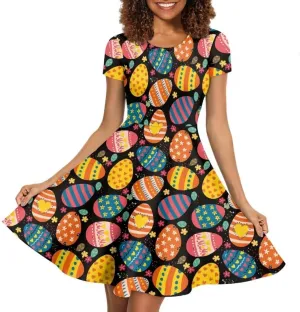 Youngerbaby Cute Love Paw Print Girls Skirts Casual Dresses Novelty Swing Midi Dress Festival