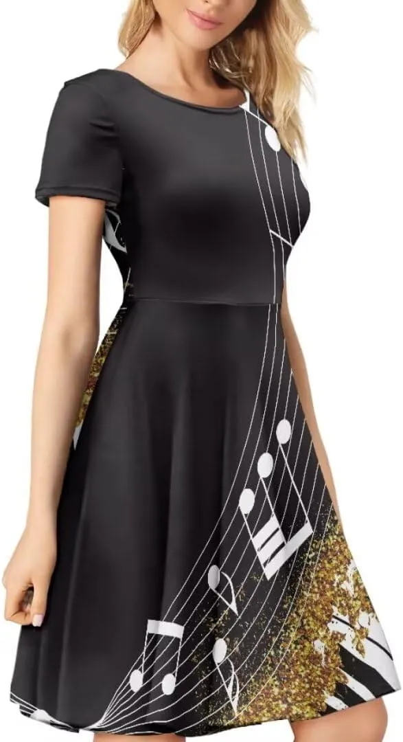 Youngerbaby Cute Love Paw Print Girls Skirts Casual Dresses Novelty Swing Midi Dress Festival