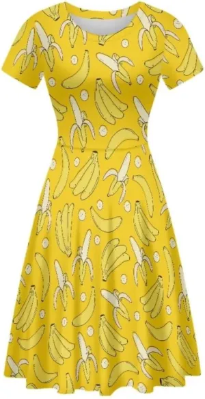 Youngerbaby Cute Love Paw Print Girls Skirts Casual Dresses Novelty Swing Midi Dress Festival