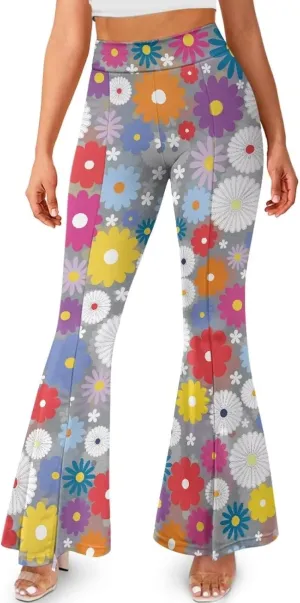 Yuuxorilu Flare Leggings Women Flare Yoga Pants Plus Size Workout Pants High Waist Tummy Control Stretch Wide Leg Pants