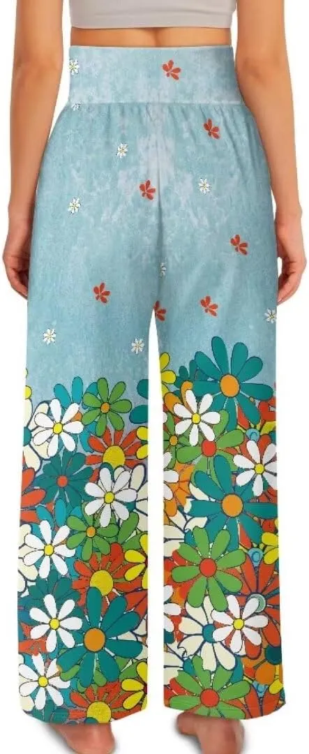 Yuuxorilu Womens Wide Leg Palazzo Pants Casual High Waist Flowy Trousers Loose Lounge Pant with Pockets