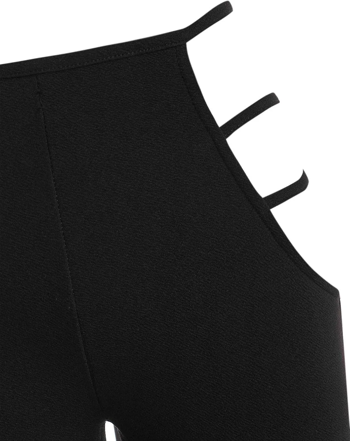 ZAFUL Women's High Waist Cut Out Ladder Bootcut Textured Flare Wide Leg Night Out Pants