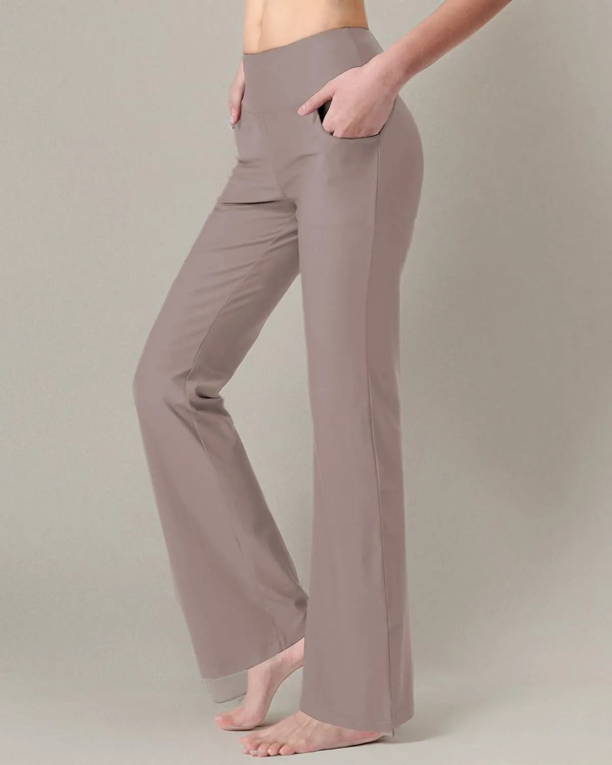 Zeronic Bootcut Yoga Pants for Women with Pockets High Waisted Workout Running Pants Tummy Control Long Bootleg Work Pants